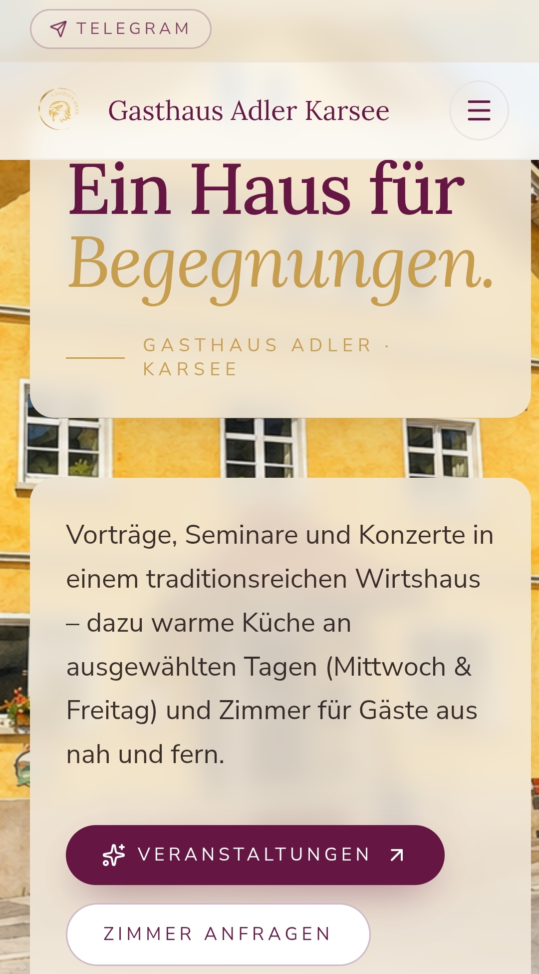 Auch für Gasthäuser & Zimmervermietung – Beispiel 1